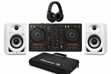 Pakke med Pioneer DJ DDJ-FLX4, HDJ-X5, DJC-B og DM-40D-BT-W